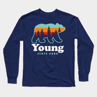 Young State Park Michigan Bear Retro Vintage Sunset Long Sleeve T-Shirt